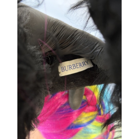 Burberry Black Faux‎ Fur Ear Warmers Headband Rainbow Hair Accents